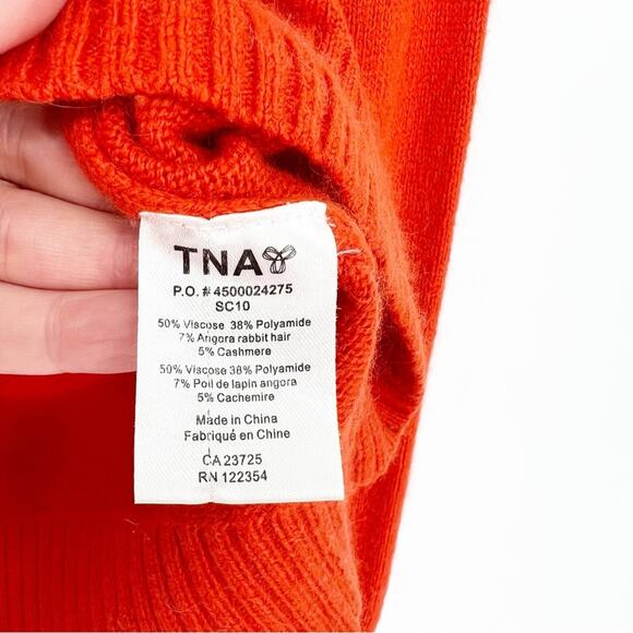Aritzia TNA Angora Blend Sweater M Orange - Picture 7 of 7